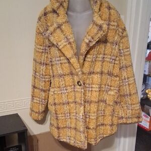 Plaid Yellow Women's Jacket